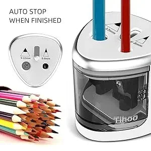 Tenwin New Two-hole Electric Automatic Pencil Sharpener Switch Pencil Sharpener Home Office School Supplies Stationery Art ALPENZO