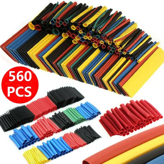 164/560pcs Polyolefin Heat Shrink Tubing Set 2:1 Shrink Ratio for Wires Cables Multicolor Sleeves - ALPENZO