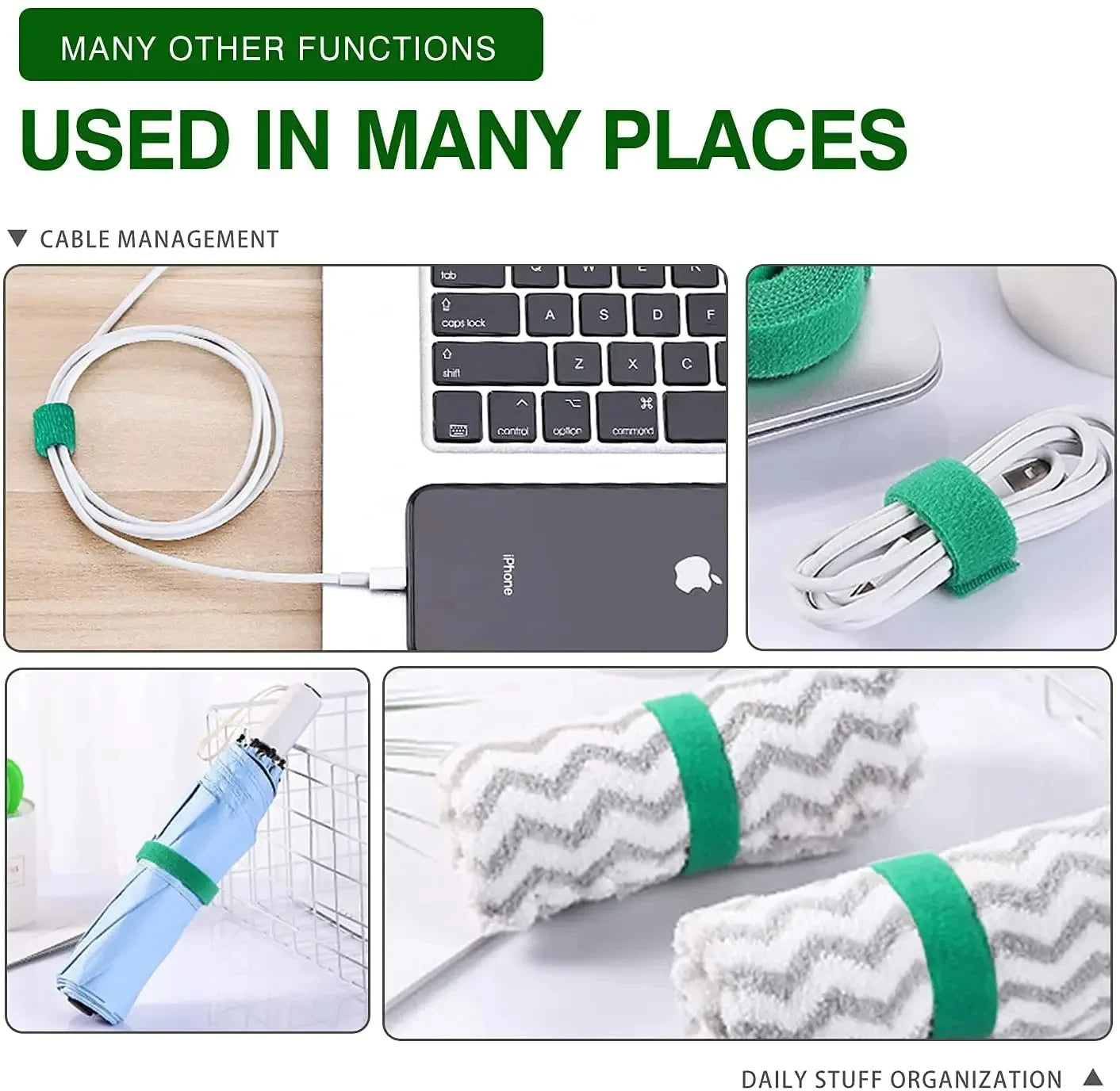 5M Nylon Plant Bandage Tie Reusable Plant Hook Loop Ties Green Fastener Tape Bamboo Cane Wrap Support Home Garden Accessories - ALPENZO