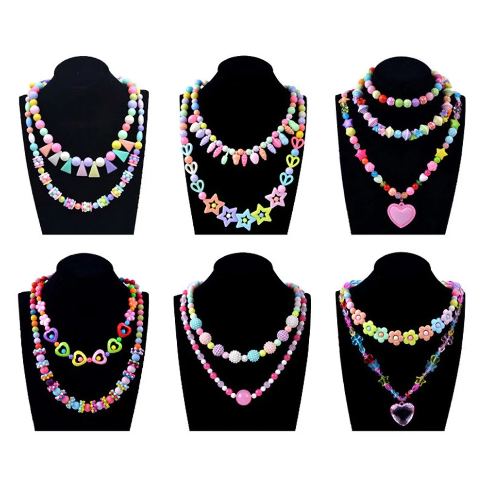 500pcs DIY Handmade Beaded Children's Toy Creative Loose Spacer Beads Crafts Making Bracelet Necklace Jewelry Kit Girl Toy Gift ALPENZO