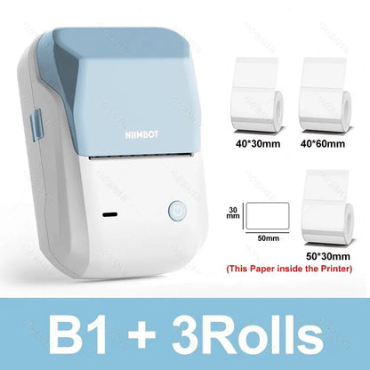 NIIMBOT B1 Portable Thermal Printer With Tapes 2 Inch Adhesive Label Machine Mini Bluetooth Sticker Maker Waterproof Labels Roll - ALPENZO