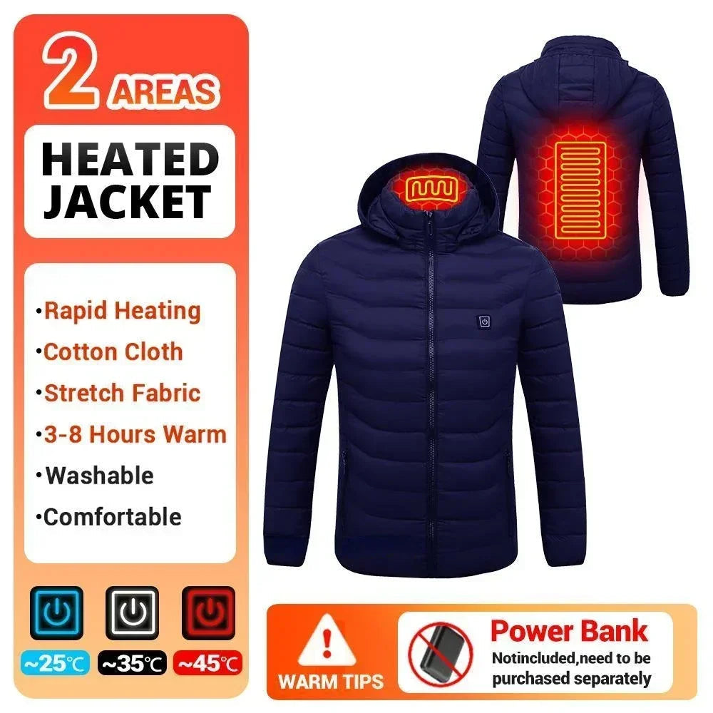 21 Areas Heating Jacket Men's Winter Usb Electric Heating Coat Functional Self-Heating Clothes Outdoor Snow Thick Padded Jacket ALPENZO