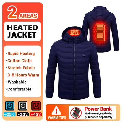 21 Areas Heating Jacket Men's Winter Usb Electric Heating Coat Functional Self-Heating Clothes Outdoor Snow Thick Padded Jacket ALPENZO