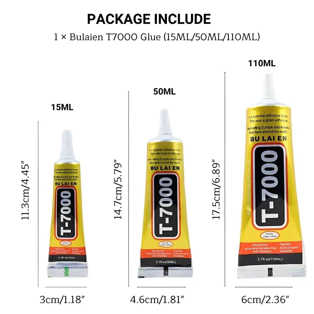 1 pc 15/50/110ml B-7000 Glue T-8000 Adhesive Epoxy Resin Repair Cell Phone Touch Screen Liquid Glue Jewelry Craft Adhesive Glue ALPENZO