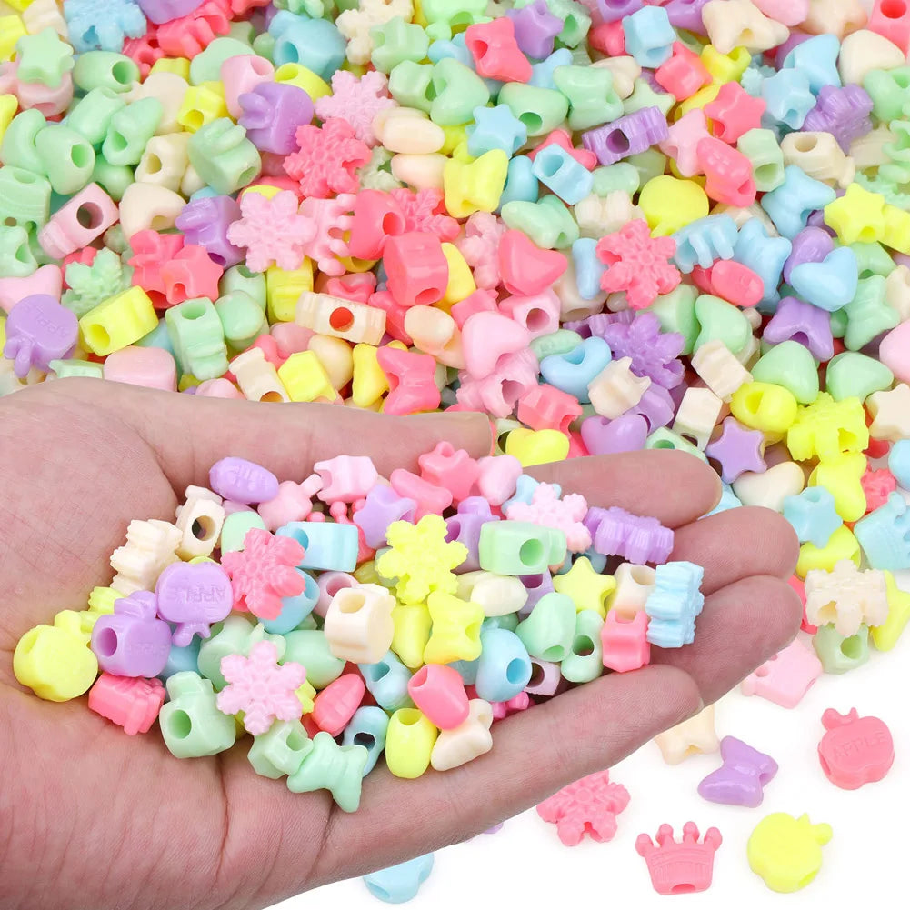 500pcs DIY Handmade Beaded Children's Toy Creative Loose Spacer Beads Crafts Making Bracelet Necklace Jewelry Kit Girl Toy Gift ALPENZO