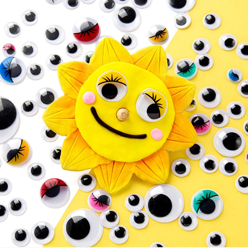 100pcs/200pcs Self-adhesive Googly Wiggle Eyes for DIY Scrapbooking Crafts Projects DIY Dolls Accessories Eyes Handmade Toys GYH ALPENZO