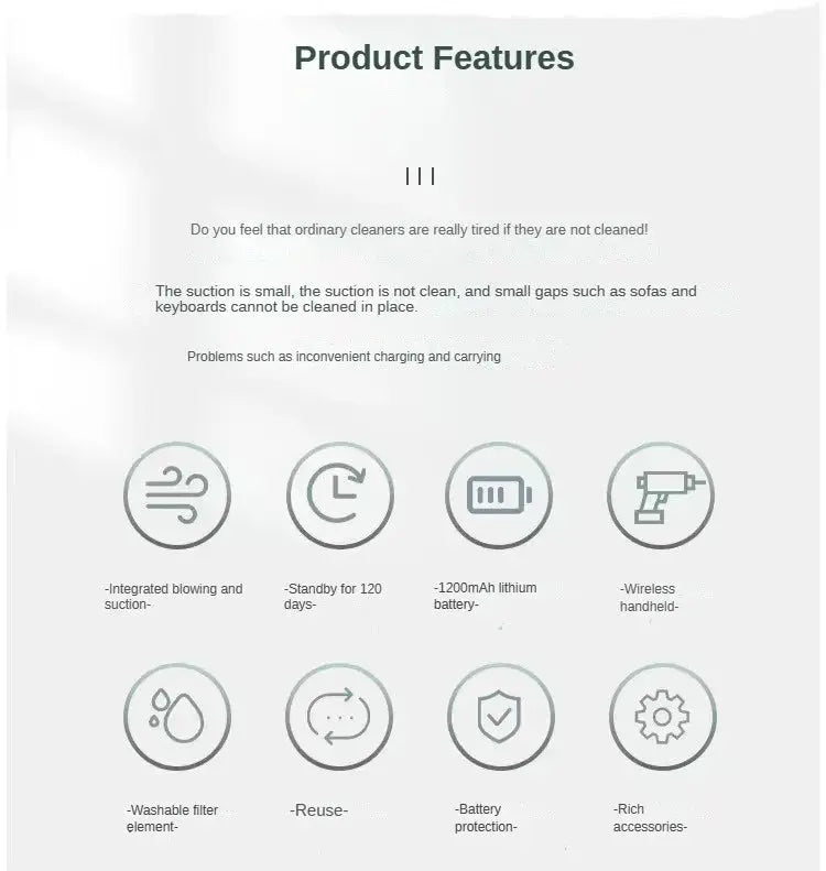 Portable Small Vacuum Cleaner For Multi Purpose Vehicles Small Household Pump Handheld Car Vacuum Cleaner - ALPENZO