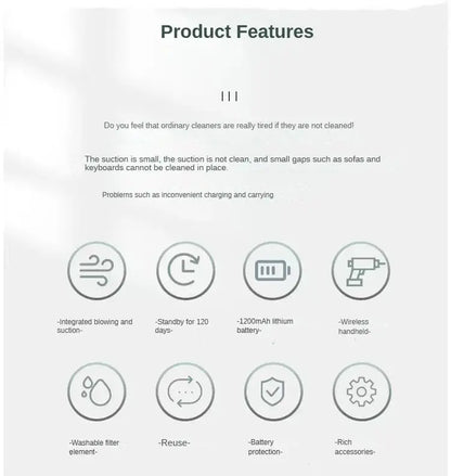 Portable Small Vacuum Cleaner For Multi Purpose Vehicles Small Household Pump Handheld Car Vacuum Cleaner - ALPENZO