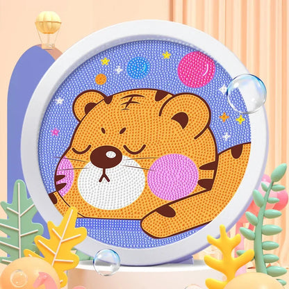 Round frame unicorn diamond painting kitten children's handmade dinosaur creative diamond stickers tiger diy point diamond paint ALPENZO