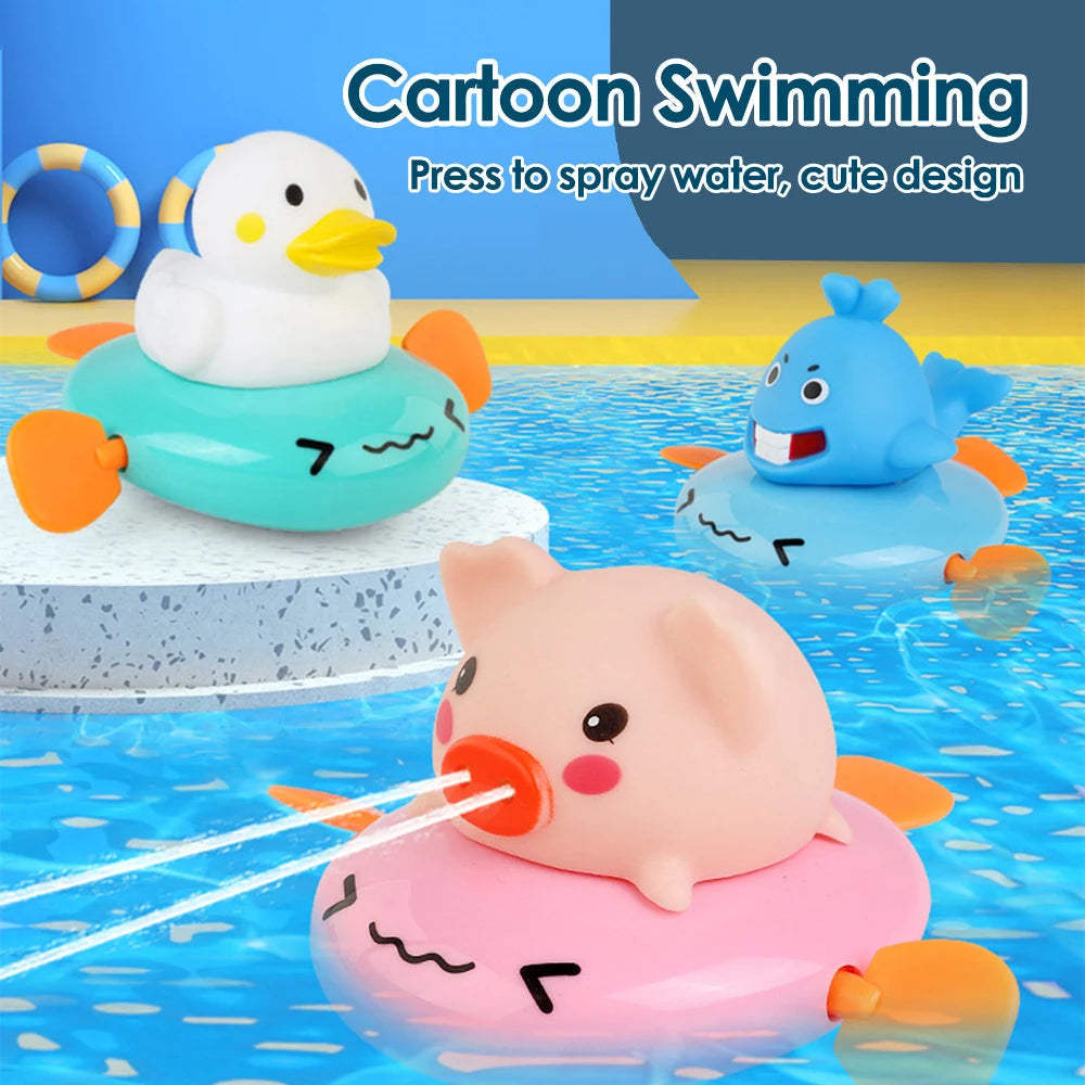 Baby Bath Toy, Bathing Cute Ducks, piglets cows Swimming Water Spraying Clouds Shower Bath Toy For Kids Water Playing Toy ALPENZO