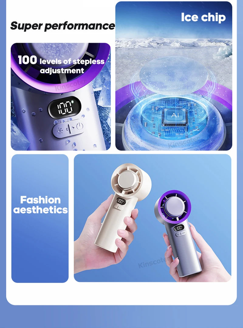 KINSCOTER Portable Handheld Turbo Fan 100 Wind Speeds Adjustable Mini Personal Fan Battery Operated Electric Eyelash Fan ALPENZO