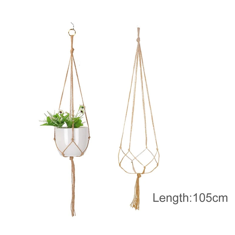 Hanging Plant Handmade Macrame Plant Hanger Flower Pot Planter Hanger Wall Decor Courtyard Garden Hanging Planter Hanging Basket - ALPENZO