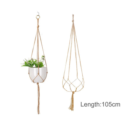Hanging Plant Handmade Macrame Plant Hanger Flower Pot Planter Hanger Wall Decor Courtyard Garden Hanging Planter Hanging Basket - ALPENZO