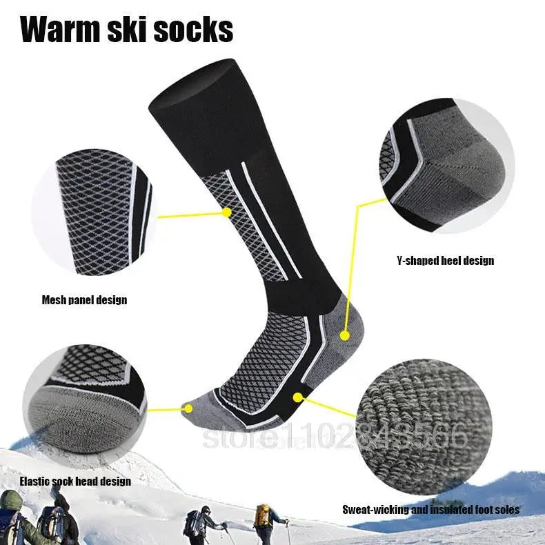 Ski Thermal Socks Men Women Winter Long Warm Compression Socks Ski Hiking Snowboarding Climbing Sports Socks