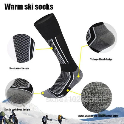 Ski Thermal Socks Men Women Winter Long Warm Compression Socks Ski Hiking Snowboarding Climbing Sports Socks