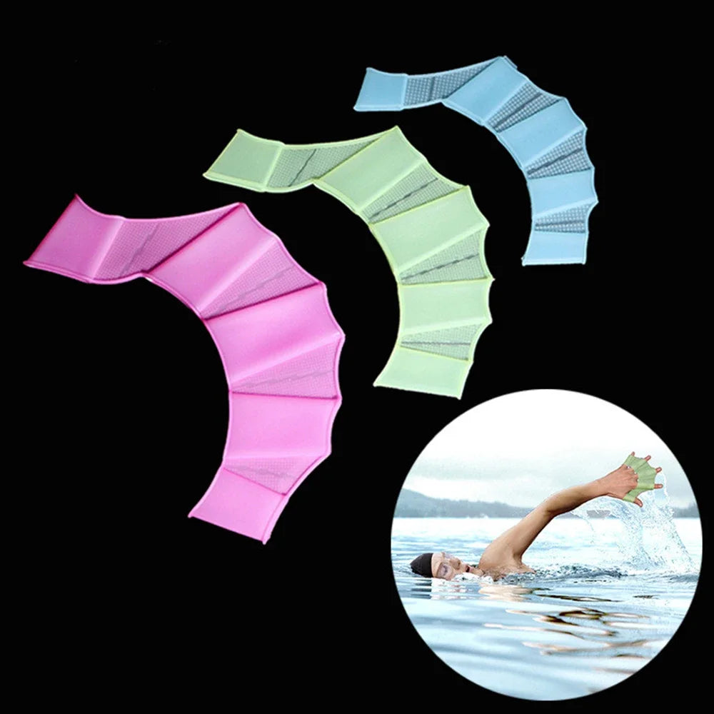Silicone Swimming Fins Flipper Men Women Child Swim Pool Sport Professional Training Finger Hand Webbed Gloves Paddles Equipment