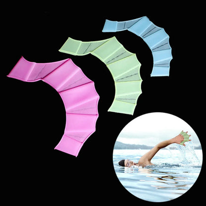 Silicone Swimming Fins Flipper Men Women Child Swim Pool Sport Professional Training Finger Hand Webbed Gloves Paddles Equipment