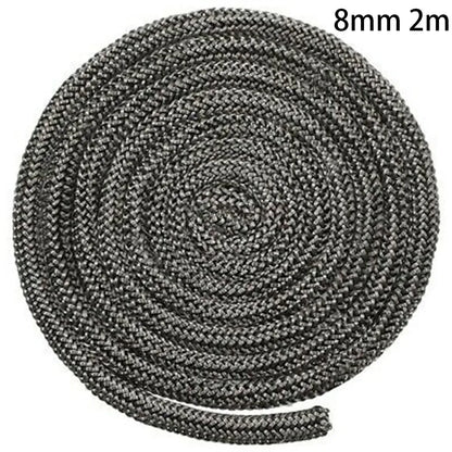 Stove Fire Rope Black Wood Burning Stove 6mm 8mmm 2m Length Log Burner Door Seal High Temperature Stove Heating Fireplaces Part - ALPENZO