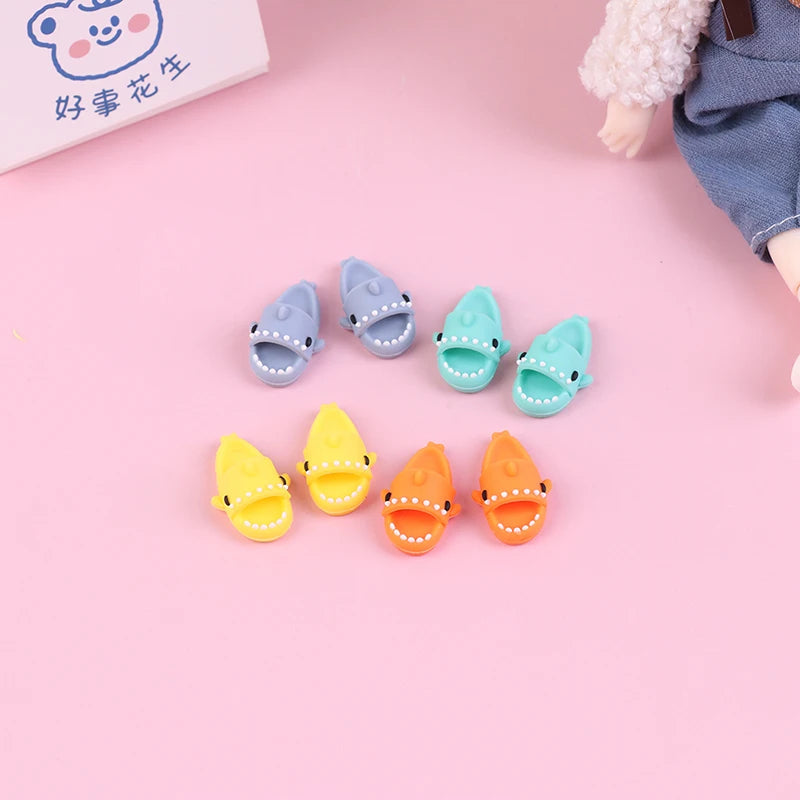 1 Pair For SD Doll For OB11 Doll Slippers Girl Gifts Doll Shoes Dolls Accessories Play House Shark Slippers ALPENZO