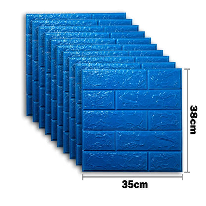 10pcs Self Adhesive Decor 3D Foam Wall Stickers Pane Room Waterproof peel and stick Brick Wallpaper for Interior Decoration - ALPENZO