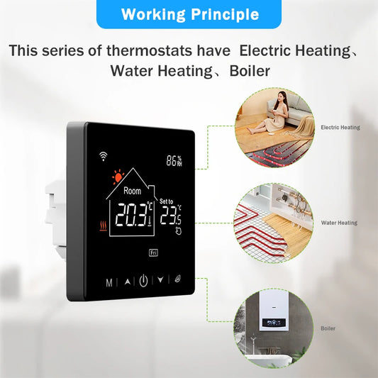 Tuya Smart Home Wifi Room Thermostat For Underfloor Heating Smart Thermostat for Gas Boiler 220V Temperature Controller Alexa - ALPENZO
