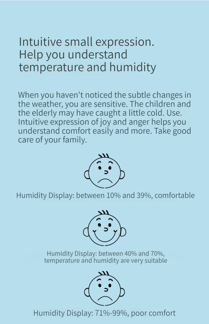 Humidity sensor, indoor thermometer, hygrometer, temperature and humidity monitor, with LCD display screen, displaying Celsius t - ALPENZO