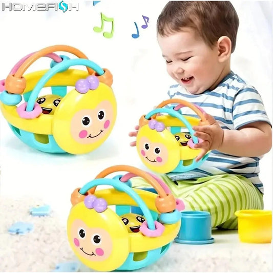 1 Pc 10cm Baby Toy Catch Ball Bendy Baby Walker Rattles Develop Intelligence Ball 0-12 Months Plastic Bell Rattle Doll ALPENZO