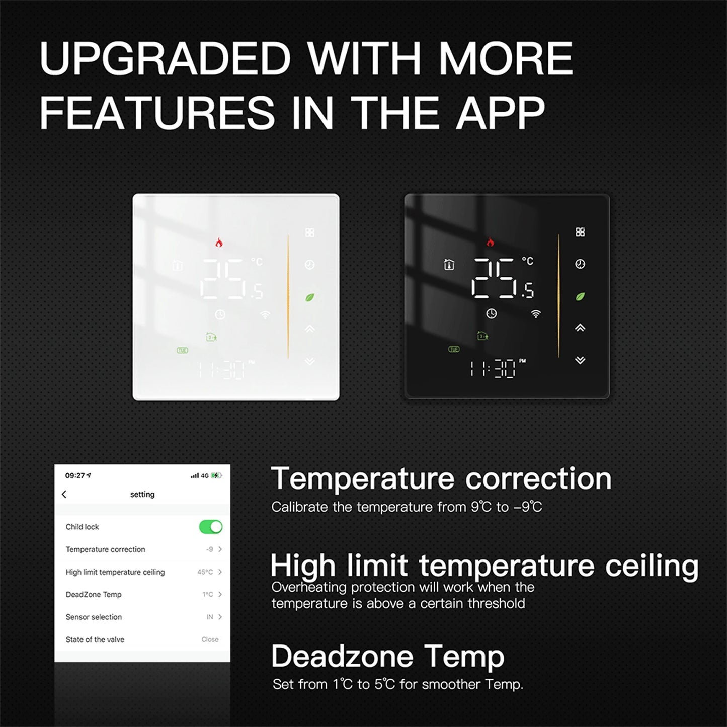 Moes Zigbee Thermostat Room Temperature Controller of Water/Electric Floor Heating Gas Boiler Humidity Tuya Work with Alex 5A16A - ALPENZO