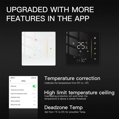 Moes Zigbee Thermostat Room Temperature Controller of Water/Electric Floor Heating Gas Boiler Humidity Tuya Work with Alex 5A16A - ALPENZO
