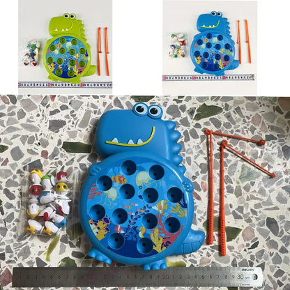 Dinosaur Simple Magnetic Fishing Toys Play Rod Game Toys for Children Baby Montessori with Rod Kids Educational No Rotating Gift ALPENZO