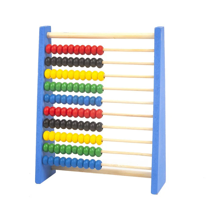 Montessori Teaching Aids Abacus Rack Children's Early Education Colorful Calculation Rack Ten Wooden Toys Back To School Gift ALPENZO