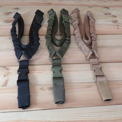 Tactical Gun Single Point Sling Adjustable Bungee Rifle Shoulder strap length for Airsoft Hunting Accessories Strap M4 with pad