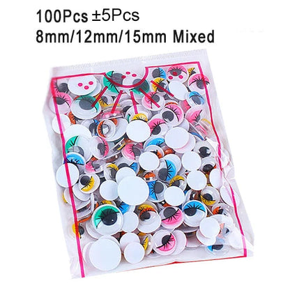 100pcs/200pcs Self-adhesive Googly Wiggle Eyes for DIY Scrapbooking Crafts Projects DIY Dolls Accessories Eyes Handmade Toys GYH ALPENZO
