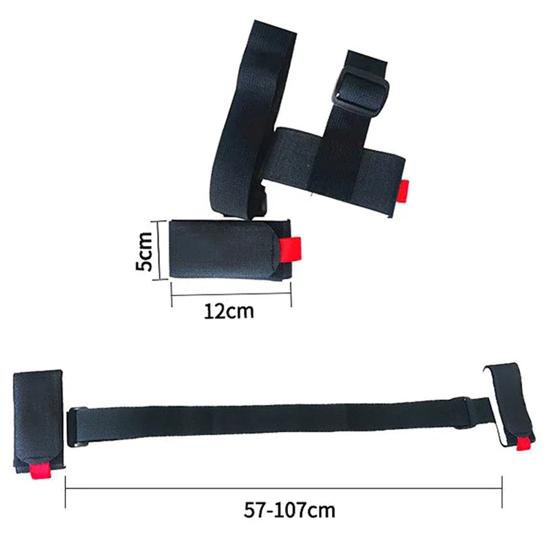 Nylon Skiing Bags Adjustable Pole Shoulder Hand Carrier Lash Handle Straps Porter Hook Loop Protecting For Ski Snowboard
