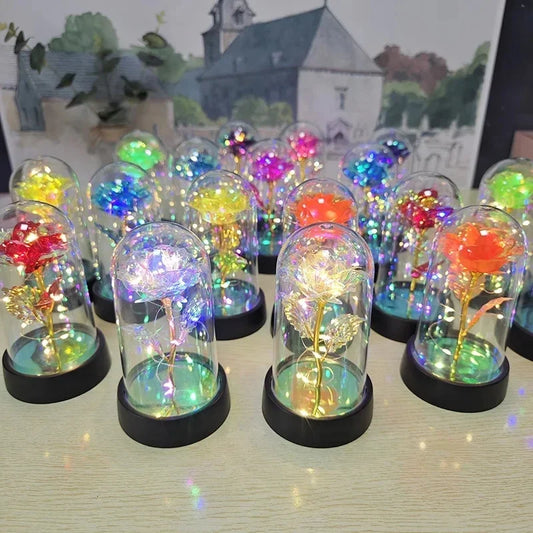 Rose Light Beautiful Realistic Looking Night Light Rose Eternal Flower Party Supplies LED Simulation Rose Flower Valentine's Day - ALPENZO