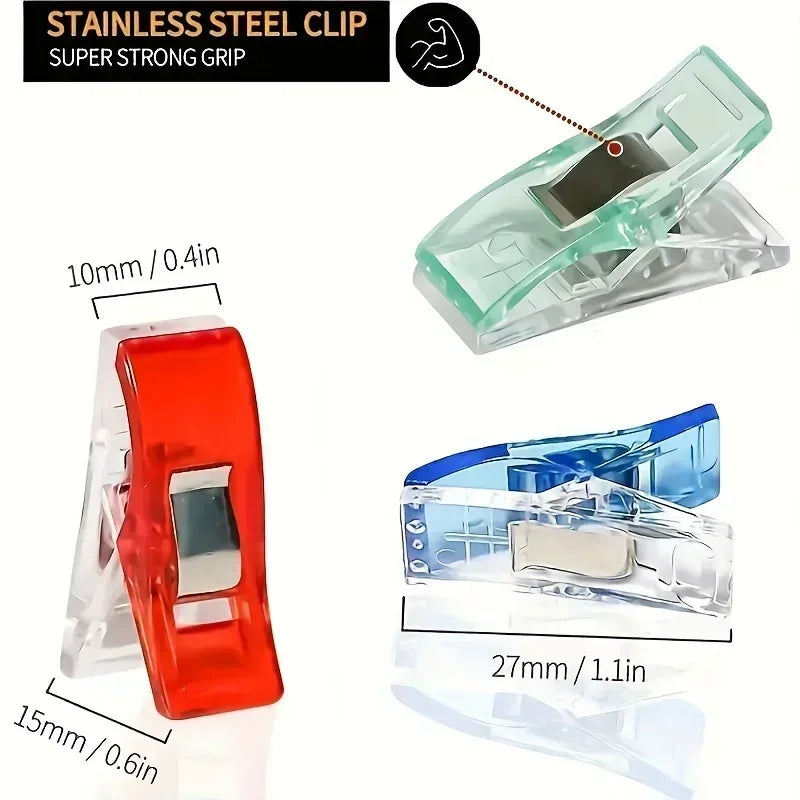 10-100PCS Sewing Clips Colorful Multipurpose Plastic Craft Crocheting Knitting Safety Securing Clothing Clips Binding Clips - ALPENZO