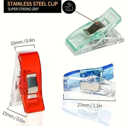 10-100PCS Sewing Clips Colorful Multipurpose Plastic Craft Crocheting Knitting Safety Securing Clothing Clips Binding Clips - ALPENZO