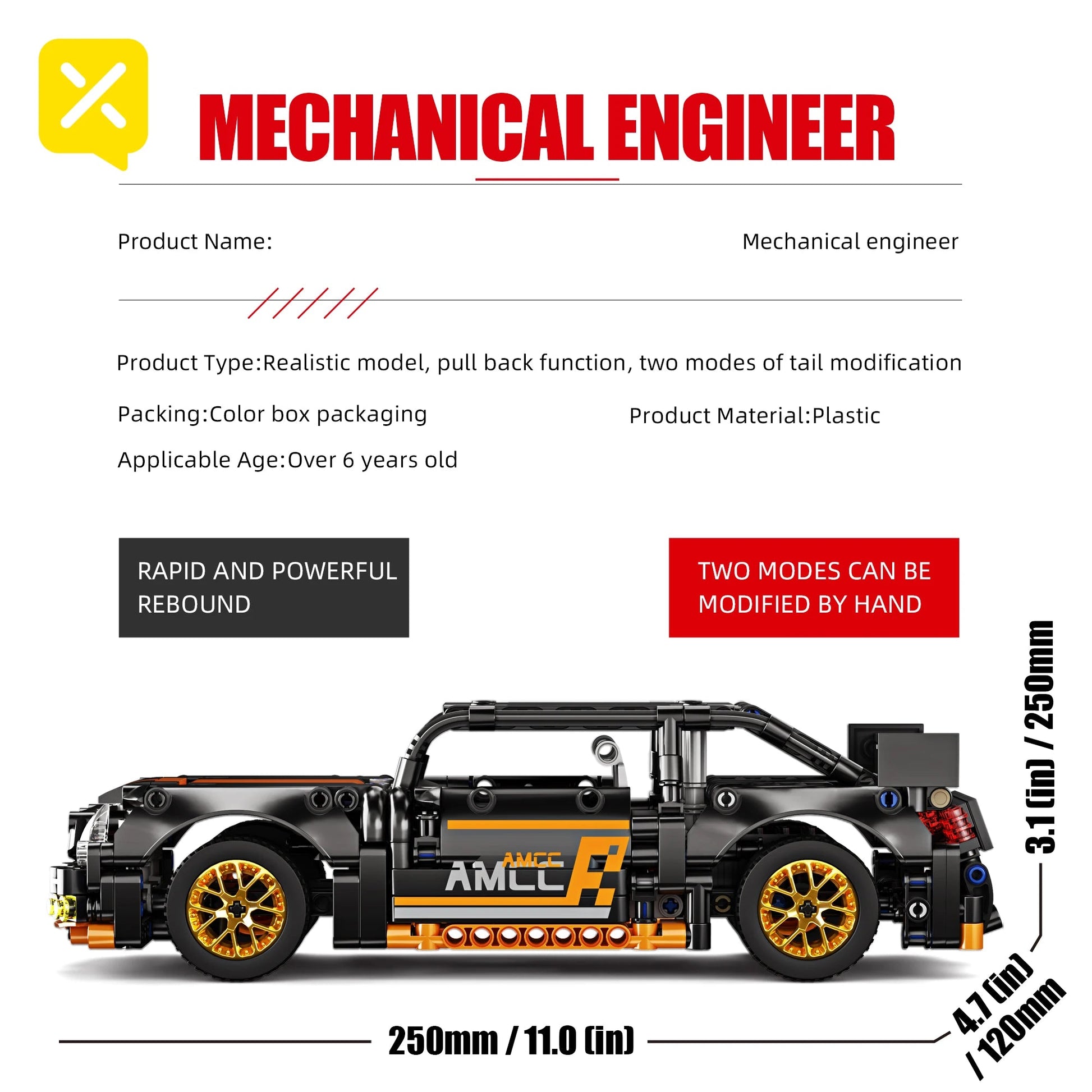 ToylinX 1/18 Sports Car Series Collectible Car 520pcs Building Technology Model Boy Kids Educational Racing Toy for Festive gift ALPENZO