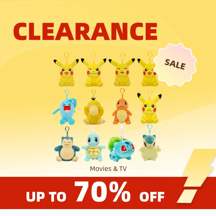 Clearance_Original Pokemon Plush Keychain Cartoon Toys Pikachu Charmander Psyduck Squirtle Snorlax Wobbuffet Doll Kids Kawai Toy ALPENZO