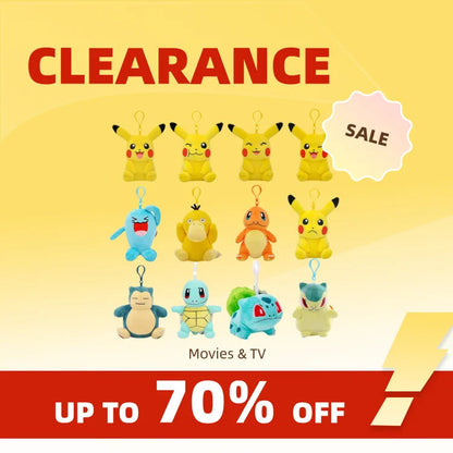 Clearance_Original Pokemon Plush Keychain Cartoon Toys Pikachu Charmander Psyduck Squirtle Snorlax Wobbuffet Doll Kids Kawai Toy ALPENZO