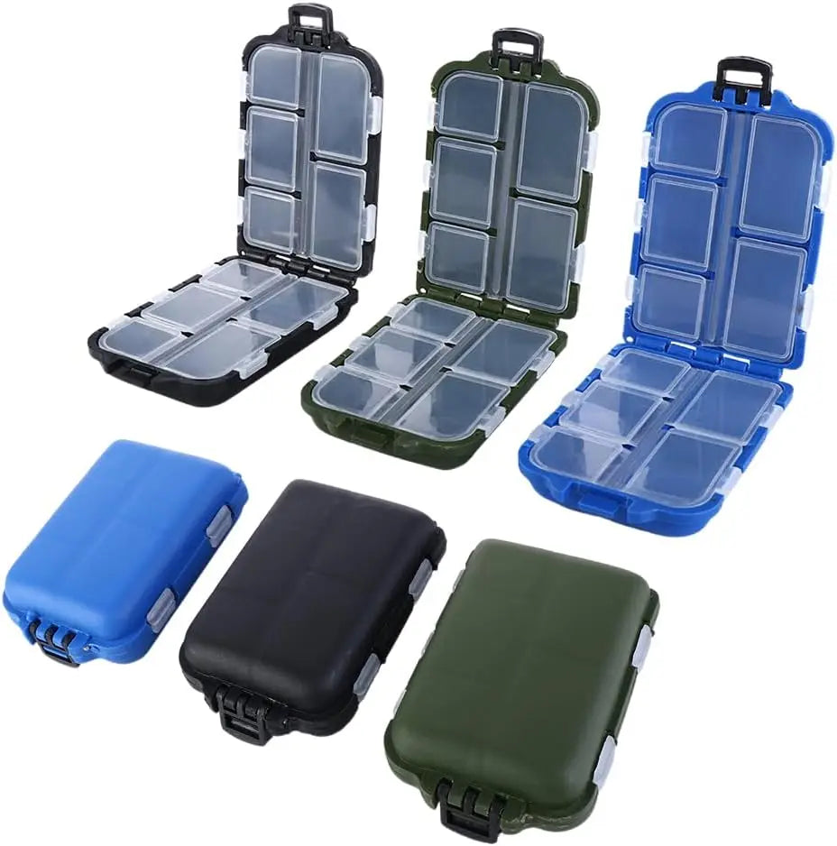 Fishing Tackle Box Portable Case Hooks Lure Baits Storage Box Containers For Storing Swivels Jigs Hooks Sinker,10 Compartments