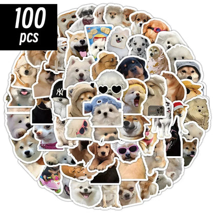 10/50/100pcs Funny Dog Stickers Cartoon Cute Decals Toy Stationery Guitar Phone Bicycle Laptop Luggage Car Graffiti Kids Sticker ALPENZO