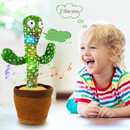 Dancing Cactus 120 Song Speaker Talking Usb Battery Voice Repeat Plush Cactu Dancer Toy Talk Plushie Stuffed Toys For Kids Gift ALPENZO