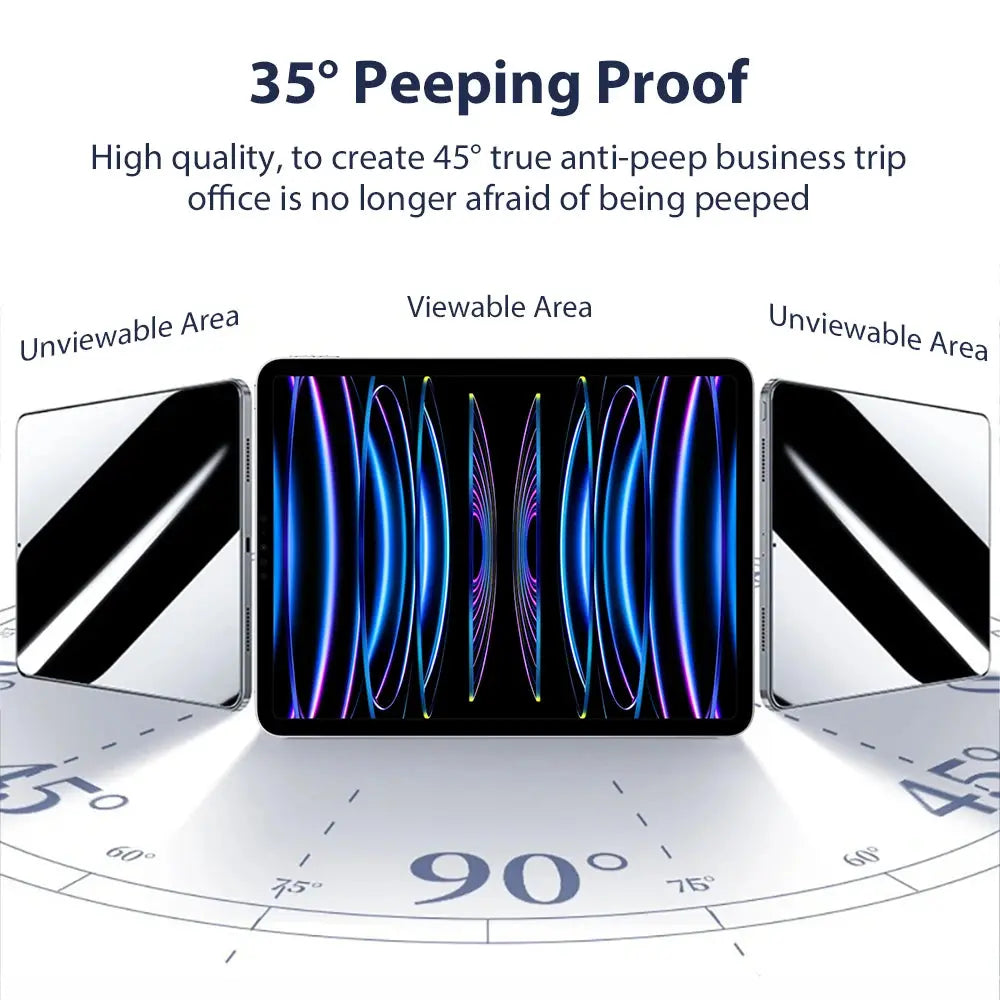 Privacy Glass For iPad Pro 12.9 12 9 11 6th 9th 10th 10 Gen Screen Protector For iPad Air 5 4 7th 8th 10.2 Mini 6 Anti-peep Film - ALPENZO