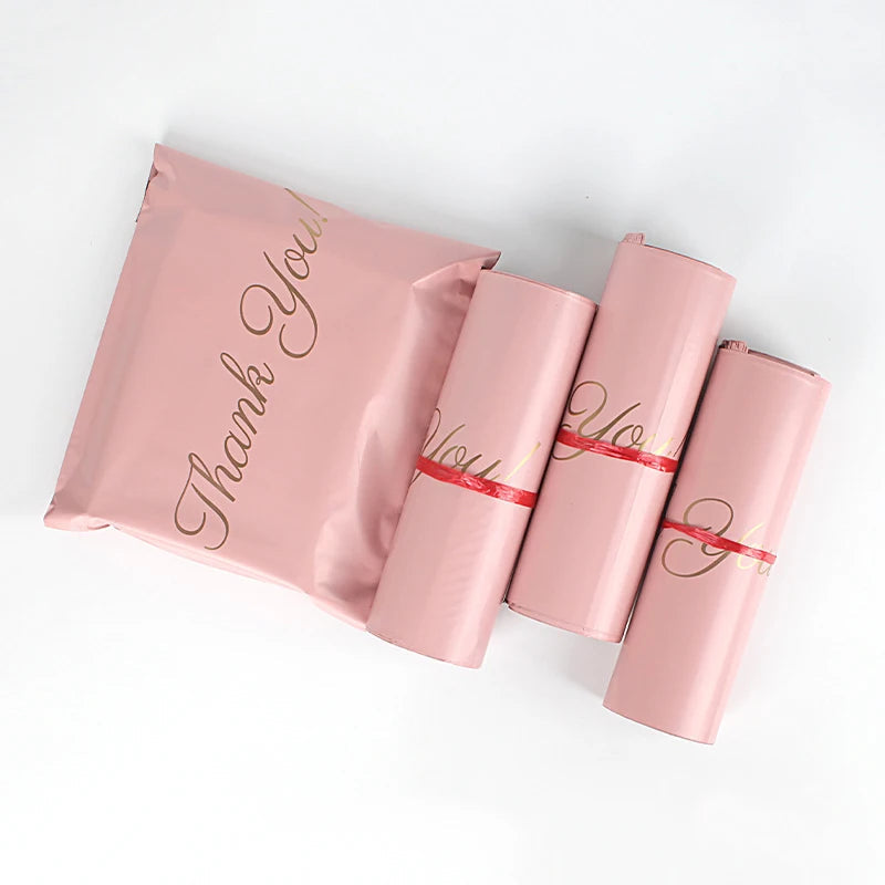 INPLUSTOP Pink Poly Express Mailing Pouch THANK YOU Clothing Opaque Courier Parcel Bag Envelope Logistics Storage Bags ALPENZO