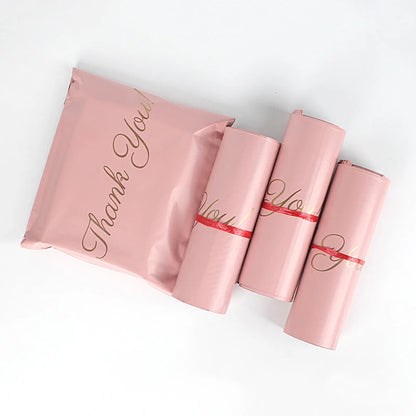 INPLUSTOP Pink Poly Express Mailing Pouch THANK YOU Clothing Opaque Courier Parcel Bag Envelope Logistics Storage Bags ALPENZO