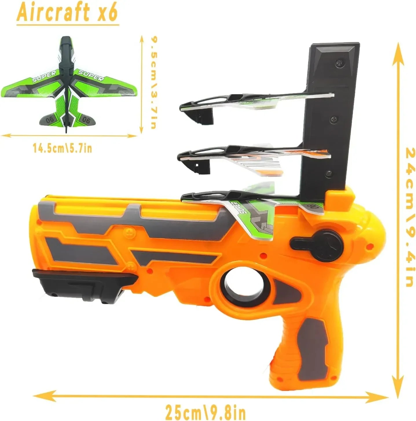 Ejection Aircraft Shooting Game Outdoor Parent-child Sports Toy Boy Gifts Shooting Aircraft Set Plastic Airplane Toys for Kids ALPENZO