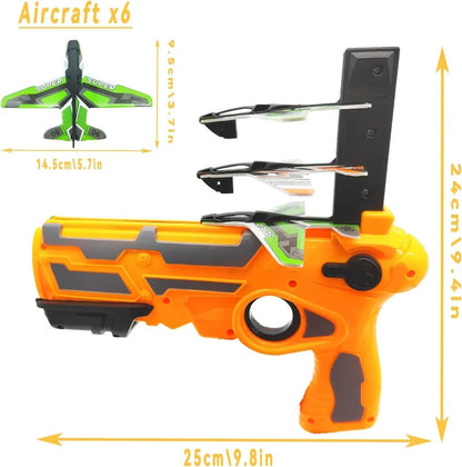 Ejection Aircraft Shooting Game Outdoor Parent-child Sports Toy Boy Gifts Shooting Aircraft Set Plastic Airplane Toys for Kids ALPENZO