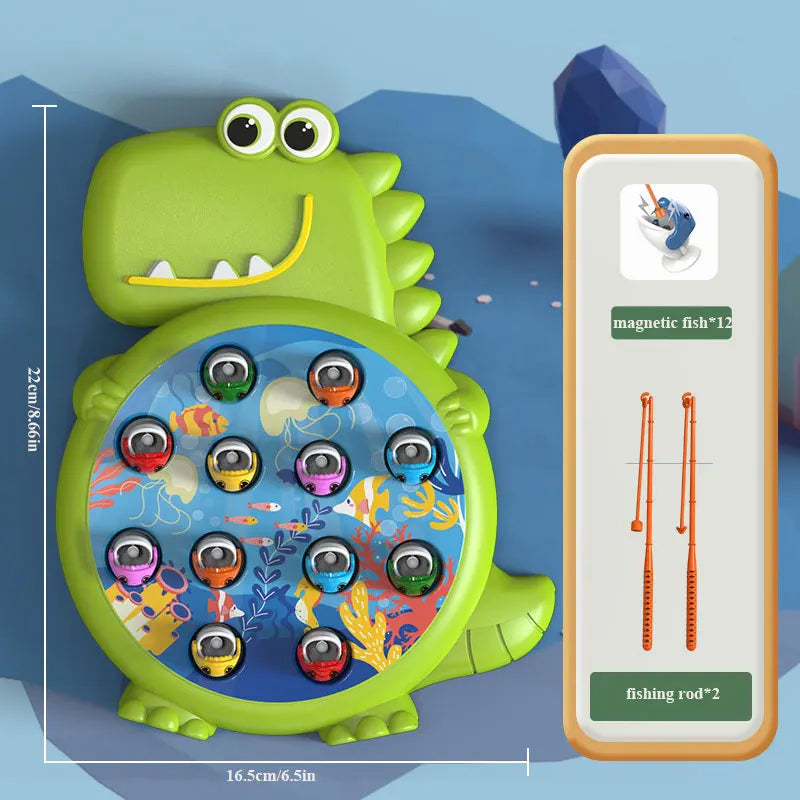Dinosaur Simple Magnetic Fishing Toys Play Rod Game Toys for Children Baby Montessori with Rod Kids Educational No Rotating Gift ALPENZO