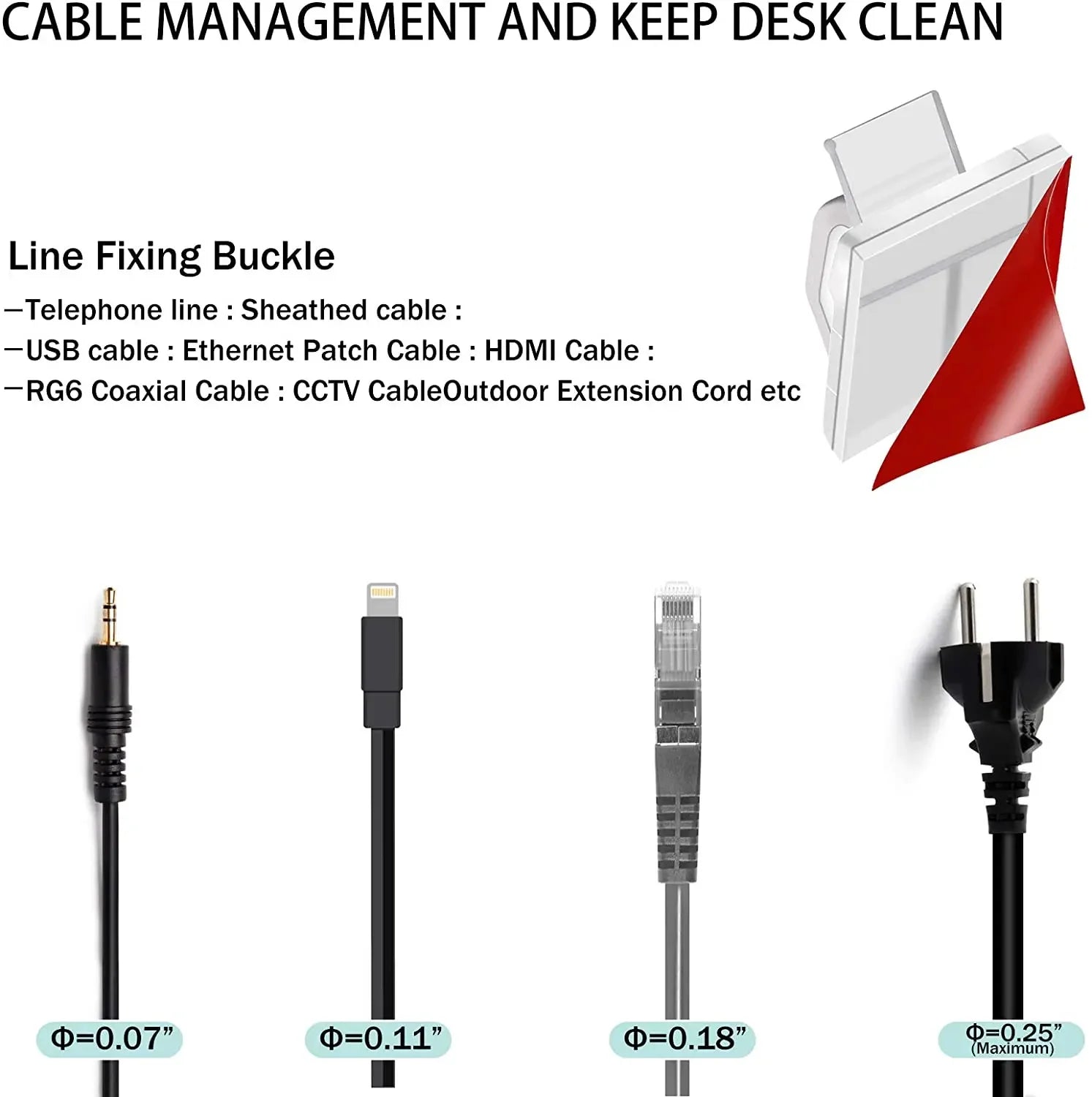 Self-adhesive Cable Holder Fixer Clips Organizer Clamp Management Adhesive For Home Office Car Clamp Wire Manager Wall Stickers - ALPENZO